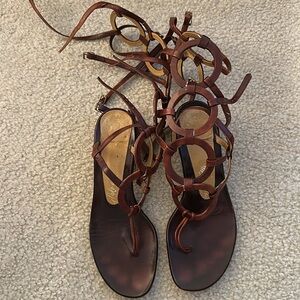 Vintage Leather Gladiator Sandal Calf Length